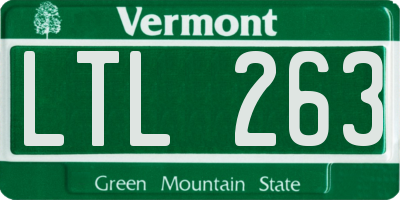 VT license plate LTL263
