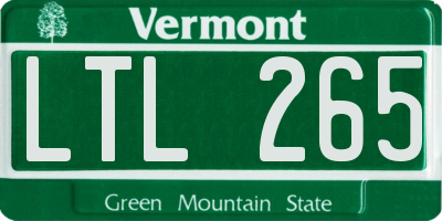 VT license plate LTL265