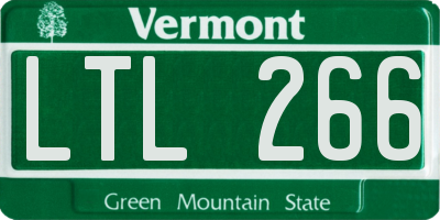 VT license plate LTL266