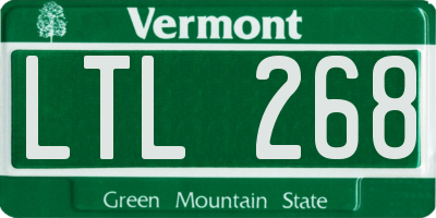 VT license plate LTL268