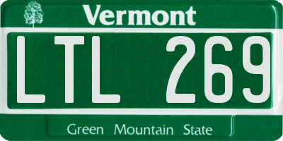 VT license plate LTL269