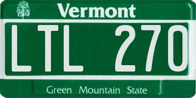 VT license plate LTL270