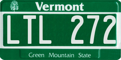 VT license plate LTL272
