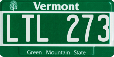 VT license plate LTL273