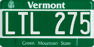 VT license plate LTL275
