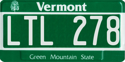 VT license plate LTL278
