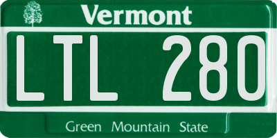 VT license plate LTL280