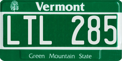 VT license plate LTL285