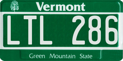 VT license plate LTL286
