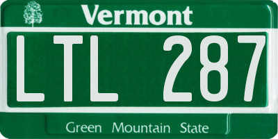 VT license plate LTL287