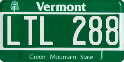 VT license plate LTL288