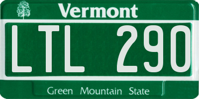 VT license plate LTL290