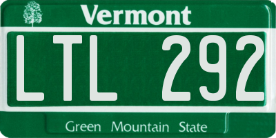 VT license plate LTL292