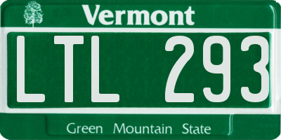 VT license plate LTL293