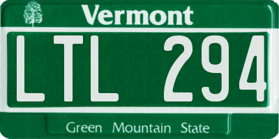 VT license plate LTL294