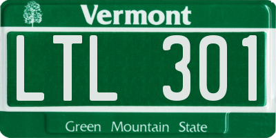 VT license plate LTL301