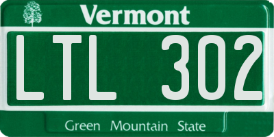 VT license plate LTL302
