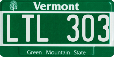 VT license plate LTL303
