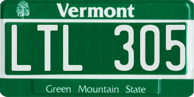 VT license plate LTL305