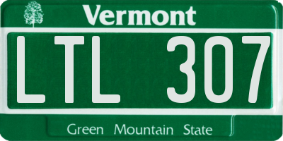 VT license plate LTL307