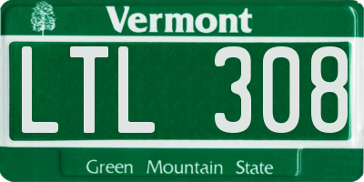 VT license plate LTL308