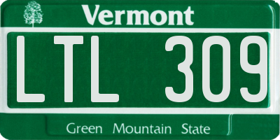 VT license plate LTL309