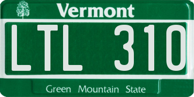 VT license plate LTL310