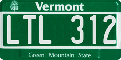 VT license plate LTL312