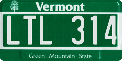VT license plate LTL314