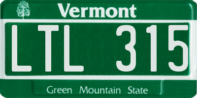 VT license plate LTL315
