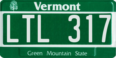 VT license plate LTL317