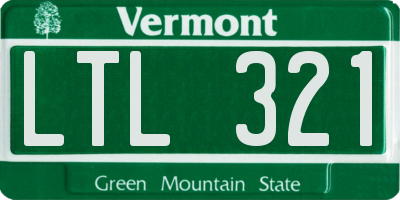 VT license plate LTL321