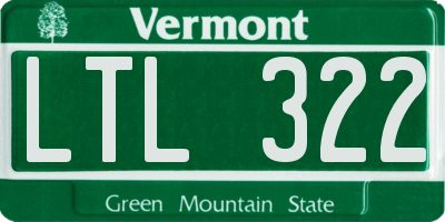 VT license plate LTL322