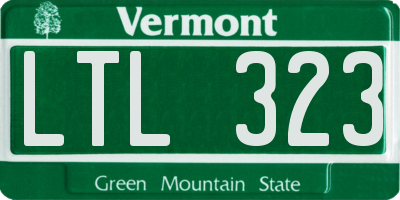 VT license plate LTL323