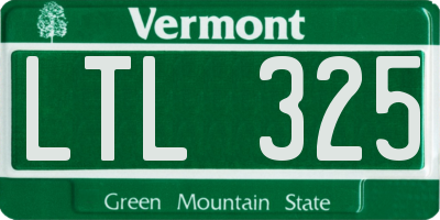 VT license plate LTL325