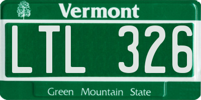 VT license plate LTL326