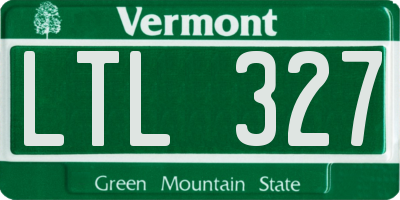 VT license plate LTL327