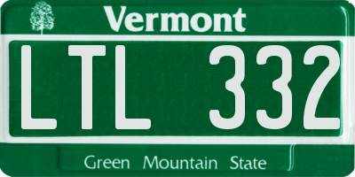 VT license plate LTL332