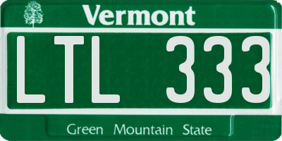 VT license plate LTL333