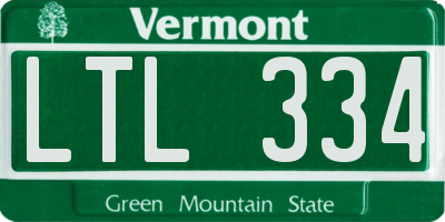VT license plate LTL334
