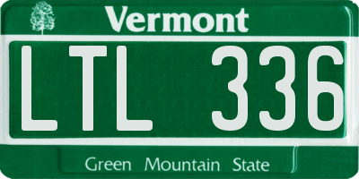 VT license plate LTL336