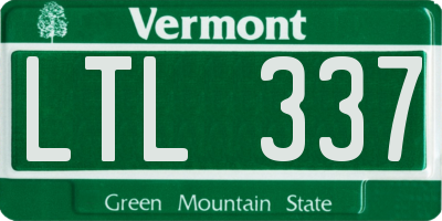 VT license plate LTL337