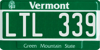 VT license plate LTL339