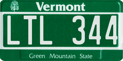 VT license plate LTL344
