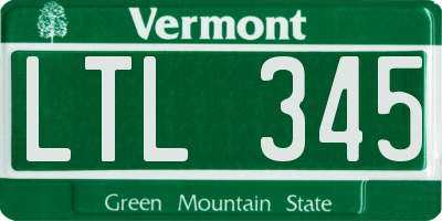 VT license plate LTL345
