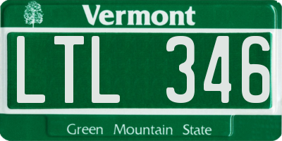 VT license plate LTL346