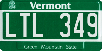 VT license plate LTL349