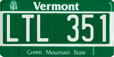 VT license plate LTL351
