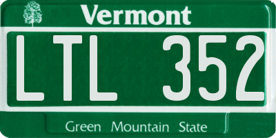 VT license plate LTL352