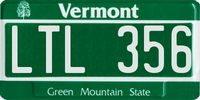VT license plate LTL356